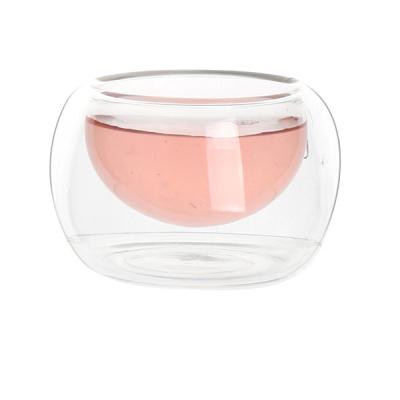 China Jia Teng Wholesale Heat Resistant Borosilicate Double Wall Glass Viable Tea Cup for sale