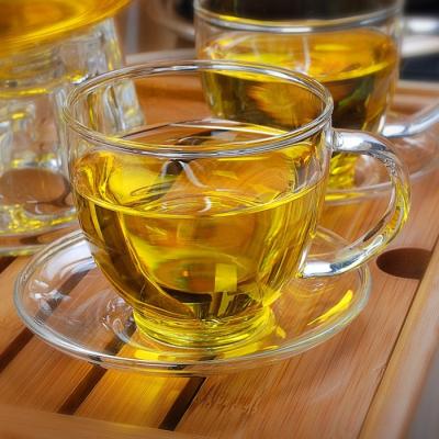 China Eco-Friendly Borosilicate Glass Flower Small Tea Cups for sale