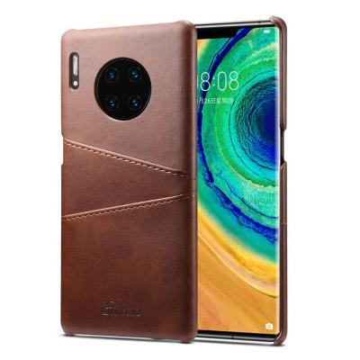 China Suitable Applicable to Huawei Mate 30 40 Pro P30 P40 Pro Leather Case Card Insert Stripe Calf Sleeve Protective Back Cover for sale