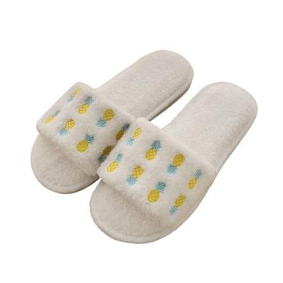 China Damping 2022 new fashion winter and spring fruit fluffy slippers cotton home slippers beautiful soft comfortable flat shoes for sale