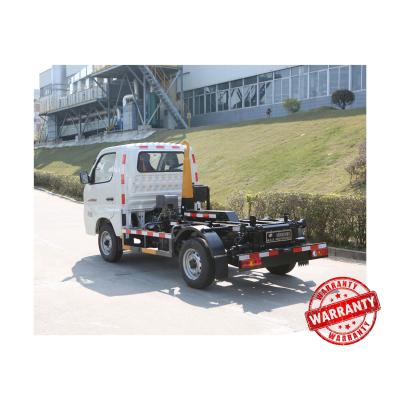 China Construction Material Stores FULONGMA 1t Capacity Small Dump Carrier Hook Lift Crane Truck for sale