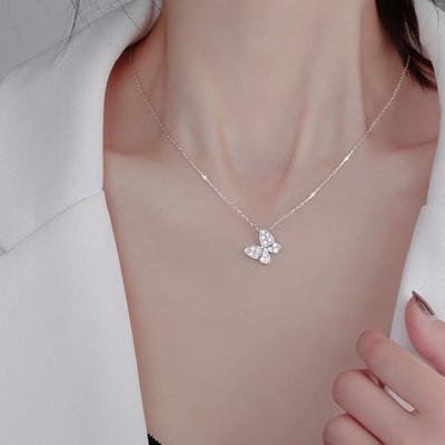 China S925 Sterling Silver Necklace Diamond Butterfly Fashionable High Quality Ins. Necklace Pendant Cool Accessories for sale