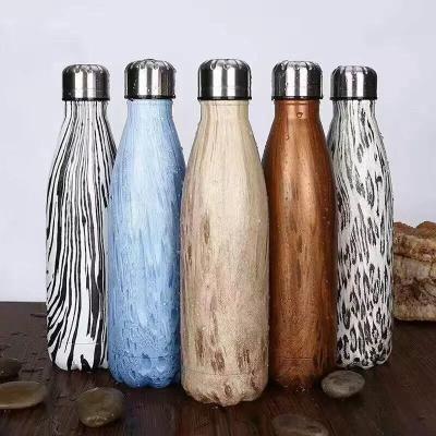 China Factory Direct Selling Sustainable Reusable Water Bottle Stainless Steel Double Wall Insulated Vacuum Flask Wooden Gift Keep Hot Cold Tumbler for sale