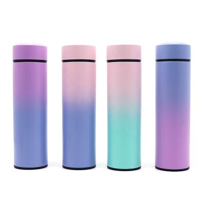 China Customized Color Viable 450ML Insulated Cute Printed Thermos Stainless Steel Water Bottle With Tea Infuser for sale