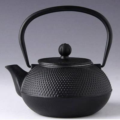 China Transitional Japanese Black Cast Iron Pot Tea Set w/Trivet for sale