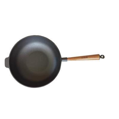 China Stored Large Size Pre-Seasoned Cast Iron Wok Use For Home Or Outdoor for sale