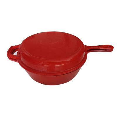 China 27cm Red Color Viable Hot Selling Amazon Dutch Oven With Stoves Cover Lid for sale