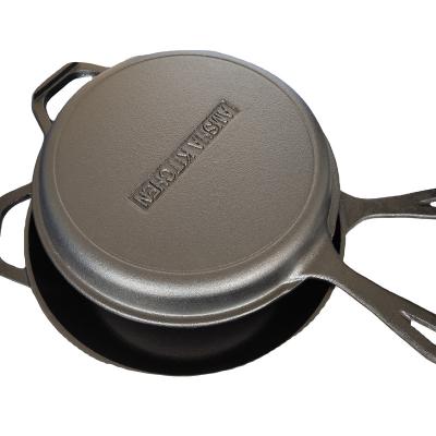 China Viable 3.2 Quart Pre-Seasoned Cast Iron Combo Cooker, Pre-Seasoned Cast Iron Skillet and Dutch Oven Set for sale