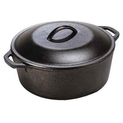 China Sustainable 7 Quart Black Cast Iron Dutch Oven for sale