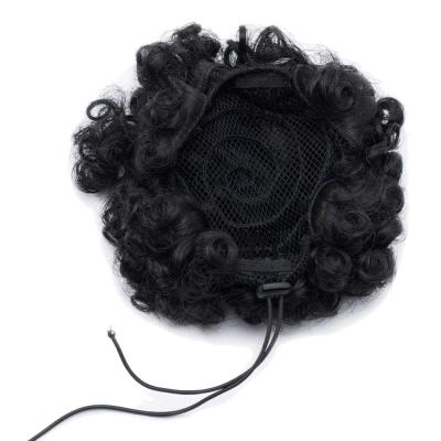 China Wholesale New Arrival Heat Resistant Synthetic Afro Chigono Blow Hair Low Temperature Sweat Synthetic Hair Bun For Black Women for sale