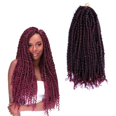 China Ombre Flame Retardant And Sweat Resistant Low Temperature Synthetic Passion Twist Crochet Hair Extensions Water Wave Passion Braiding Passion Twists 18 Inches for sale