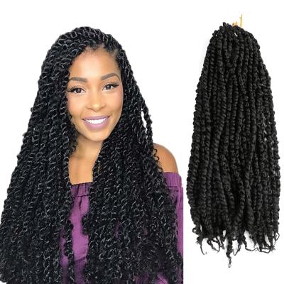 China Free Sample Flame Retardant And Synthetic Heat Resistant Synthetic Low Temperature Braiding Long Jumbo Braids Pre Looped Black Curly Wave Extension Crochet Hair Passion Passion Twist Loop for sale