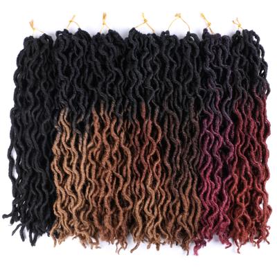 China Hot Sale 18 Inch 24 Stands 100g Ombre Dreadlock Synthetic Hair Heat Resistant Low Temperature Flame Retardant Sweat Resistant Synthetic Hair Braids Goddess Curly Faux Locs Twist Africa Gypsy Hair for sale