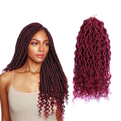 China Free Sample Flame Retardant Sweatproof Low Temperature Synthetic Extension Curly Soft Jumbo Braids Twist Crotchet Dread Extensions Braided Goddess Crochet Hair Faux Locs for sale