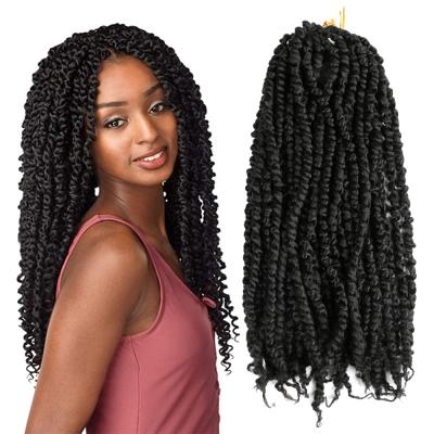 China New Next Sale Wholesale Heat Resistant Synthetic Heat Retardant And Sweat Hot Extensions Braids Pre Fashion New Long Natural Curly Braid Passion Twist Crochet Hair Extensions for sale