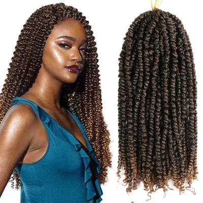 China Free Sample Wholesale Package New Fashion Resistant Synthetic Hot Expression Low Temperature Flame Retardant And Sweat Curly Synthetic Braids Weaves Crochet Passion Twist Braiding Hair for sale