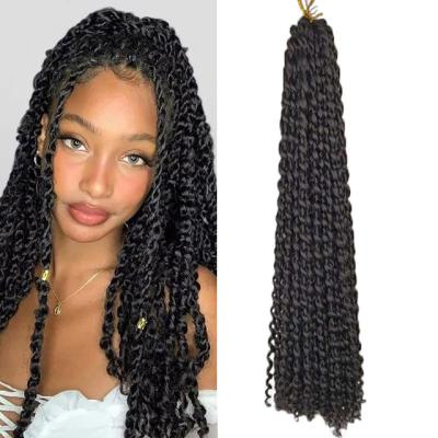 China Wholesale Low Temperature Flame Retardant And Sweat Resistant Synthetic Nubian Pre Twisted Passion Water Wave To Crochet Curly Braid Hair Passion Twist Hair for sale