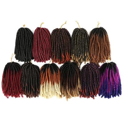 China Low Temperature Flame Retardant And Sweat Resistant Synthetic 31 Color 60 Thick Strands Pre Loop Curly Weave Extension Ombre Braids Crochet Spring Twist Hair for sale