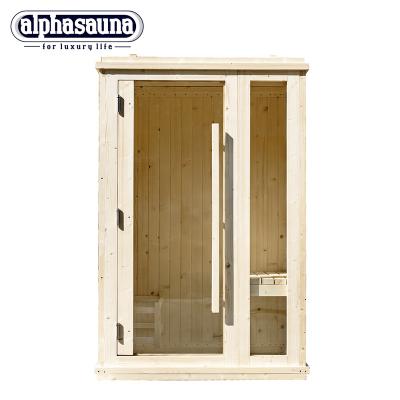 China Computer Control Panel 1 Person Mini Barrel Sauna Traditional Sauna Room For Sale for sale