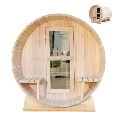 China Alphasauna China Traditional Hemlock Barrel Sauna Importer New Design For Sale for sale