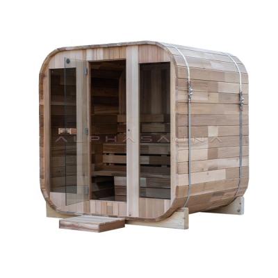 China Outdoor Traditional Electric Heating Steam Sauna Red Cedar 4-6 People Home Care Sauna Room for sale