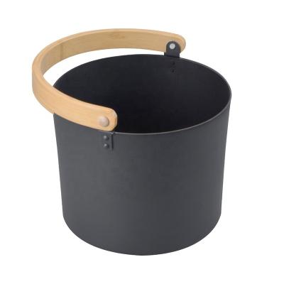 China Alphasauna 5L modern aluminum bucket with bamboo handle for dry sauna for sale