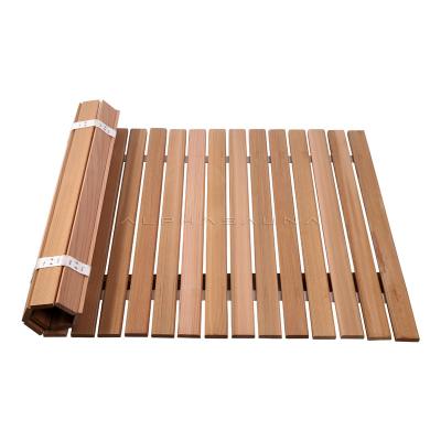 China Modern Alphasauna Accessories Cedar Wooden Swimming Pool Antislip Sauna Floor Mat for sale