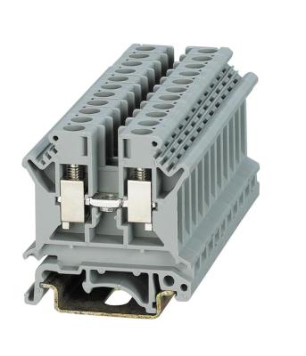 China PA66 SUK-6 Din Rail Terminal Block UK6 Panel Mount Power Through Screw Connector Wire Driver for sale