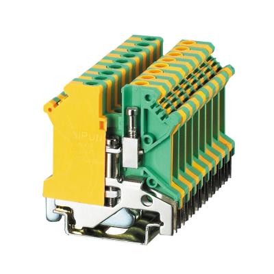 China PA66 SUK-4JD Grouding Din Rail Screw Terminal Block Replace Phoenix USLKG for sale