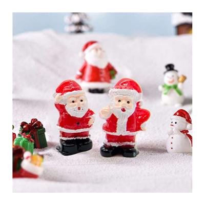 China Modern Mini Crafts Resin Santa Claus Snowman Ornaments Kit for DIY Christmas Garden and Snow Globes Christmas Tree Decoration Ornaments for sale