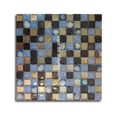 China Parquet art crystal glass mosaic for ocean style seashell mosaic tile for sale