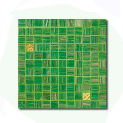 China Green Parquet Gold Decorative Glass Mosaic Green Slab for sale