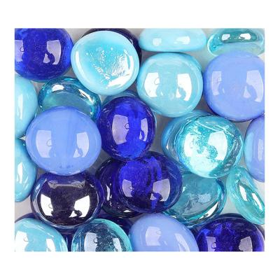 China Europe Mosaic Tiles Flat Glass Marbles DIY Glass Nuggets Pebbles Shape Glass Stone DIY Material for sale