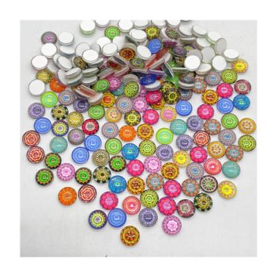 China Europe Dome Glass Cabochons Mosaic Flat Bottom Glass Beads For DIY Craft Kits for sale