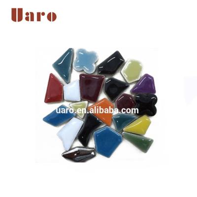 China Parquet Mix Colors Art&Craft Random Ceramic Mosaic , Glaze Ceramic Irregular Slabs for sale