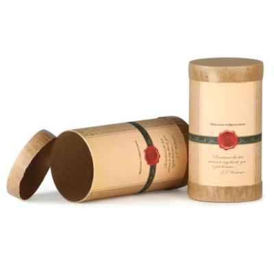 China Round Kraft Paper Food Tube Cardboard Recycled Brown Kraft Paper Packaging Food Tube for sale