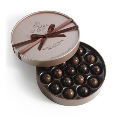 China Recycled Materials Nice Design Elegant Decorative Chocolate Noble Round Paper Box Beautiful for sale