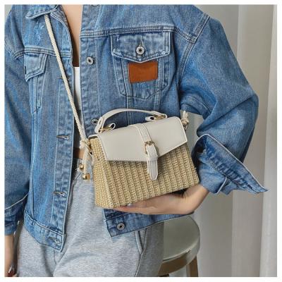 China New Style Straw Woven Portable Hit Square Cross The Latest / Color Ladies Small Bag Beach Fasion - Body Bag for sale