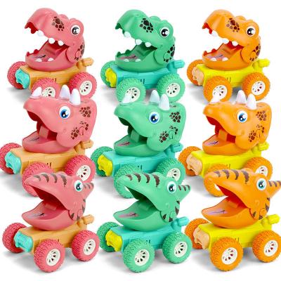 China Custom Cartoon ALLO Dino Animal Press Run Vehicles Toy Lighting Music Press And Funny Educational Toy YIWU Children Go Dinosaur Car for sale