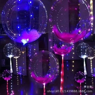 China YIWU Environmentally Friendly Bobo Balloon Transparent Clear Stuffing ALLO Globos led glowing Bobo Balloon for sale