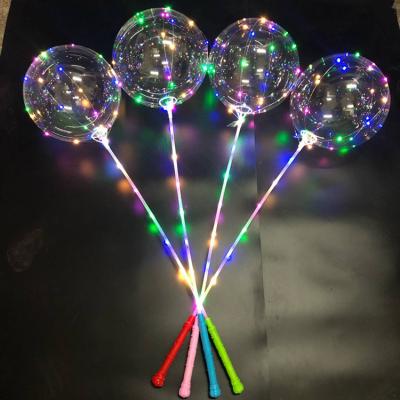 China Environmental Friendly Party Decorations ALLO Stand Balloon YIWU Gift Clear Balloons Led Lighting Bobo Balloon for sale