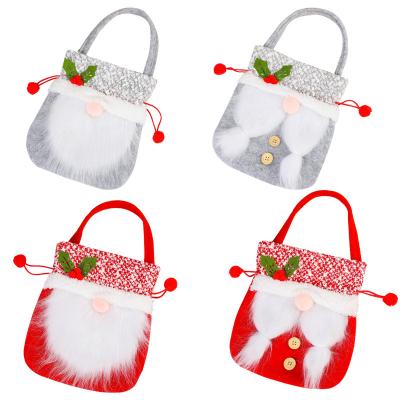 China Eco-friendly ALLO Xmas Drawstring Navidad Christmas Gift YIWU Plush Santa Claus Santa Claus Soft Bag for sale