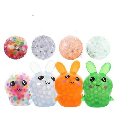 China Novelty YIWU TPR Squeeze Ball ALLO Water Beads Easter Bunny Bunny Squeeze Squishy Squeeze Ball Toy Fidget Mochi for sale