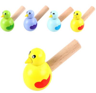 China YIWU Funny Educational Kids ALLO Toy Cartoon Bird Water Whistling Wooden Toy For Gift Baby Wooden Toys for sale