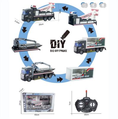 China NEW YIWU Style ALLO Eco-friendly Material Remote Control Truck DIY Crane Car Toys RC Children Play Car for sale