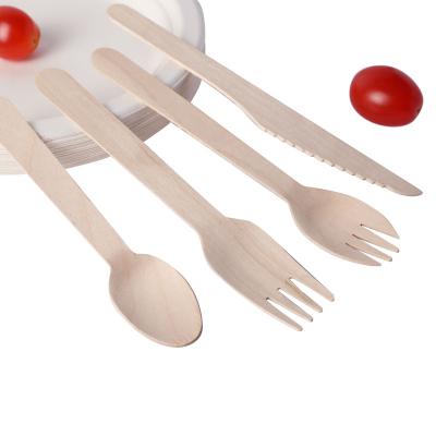 China High Quality Biodegradable Compostable Cutlery Wooden Knife/Fork/Spoon Eco-friendly Eco-friendly Biodegradable Cutlery Set for sale