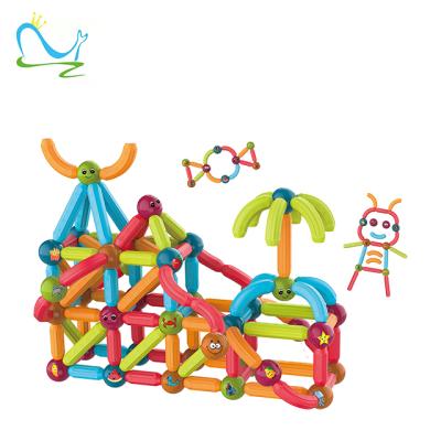 China Plastic 128 Pcs Magnetic Ball And Sticks Magic Magnetic Building Blocks For Kids for sale