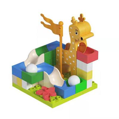 China Small Baby Kids Educational Stack Toys Funny Blocks Play Set 54 Pcs Plastic Puzzle Animal Building Block for sale