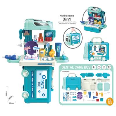 China Kids Role Play 3 in 1 Kids Role Play Doctor Set 34pcs Doctor Pretend Play Set High Quality Other Dental Equipments for sale