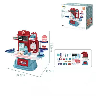 China Kids Role Play 27pcs Doctors Kit Toys Set Funny Doctor Play Trolley Set Mini Kids Doctor Play Set For Boys for sale